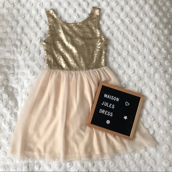 Gold Sequin Skater Dress - Picture 2 of 5